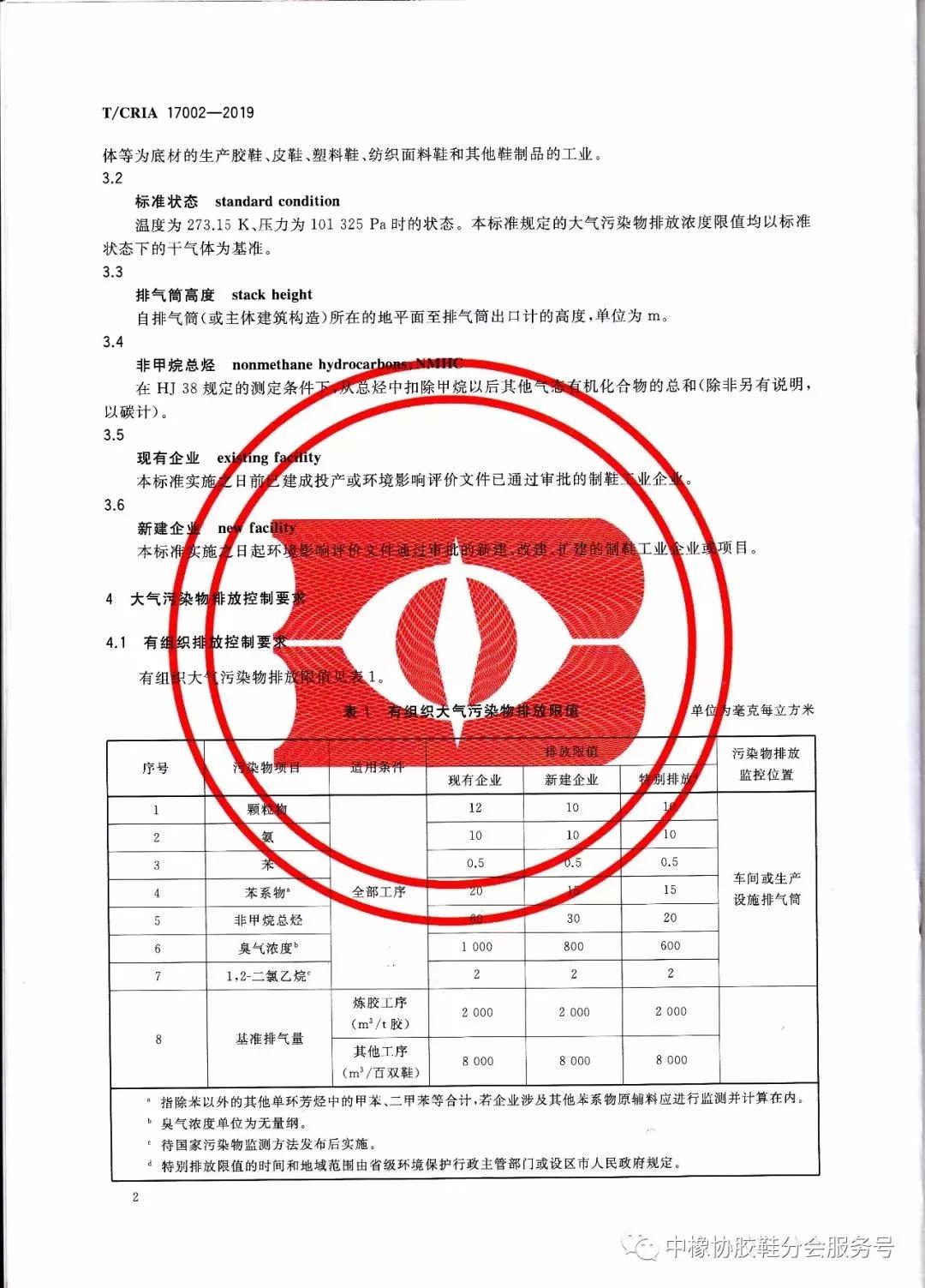《制鞋工業大氣污染物排放標準》