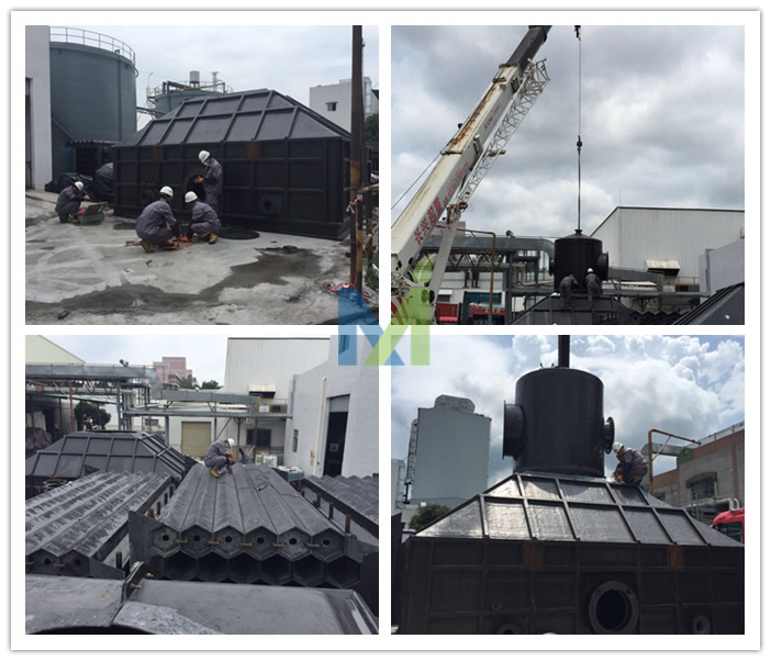 廣州濕式電除塵器安裝現場